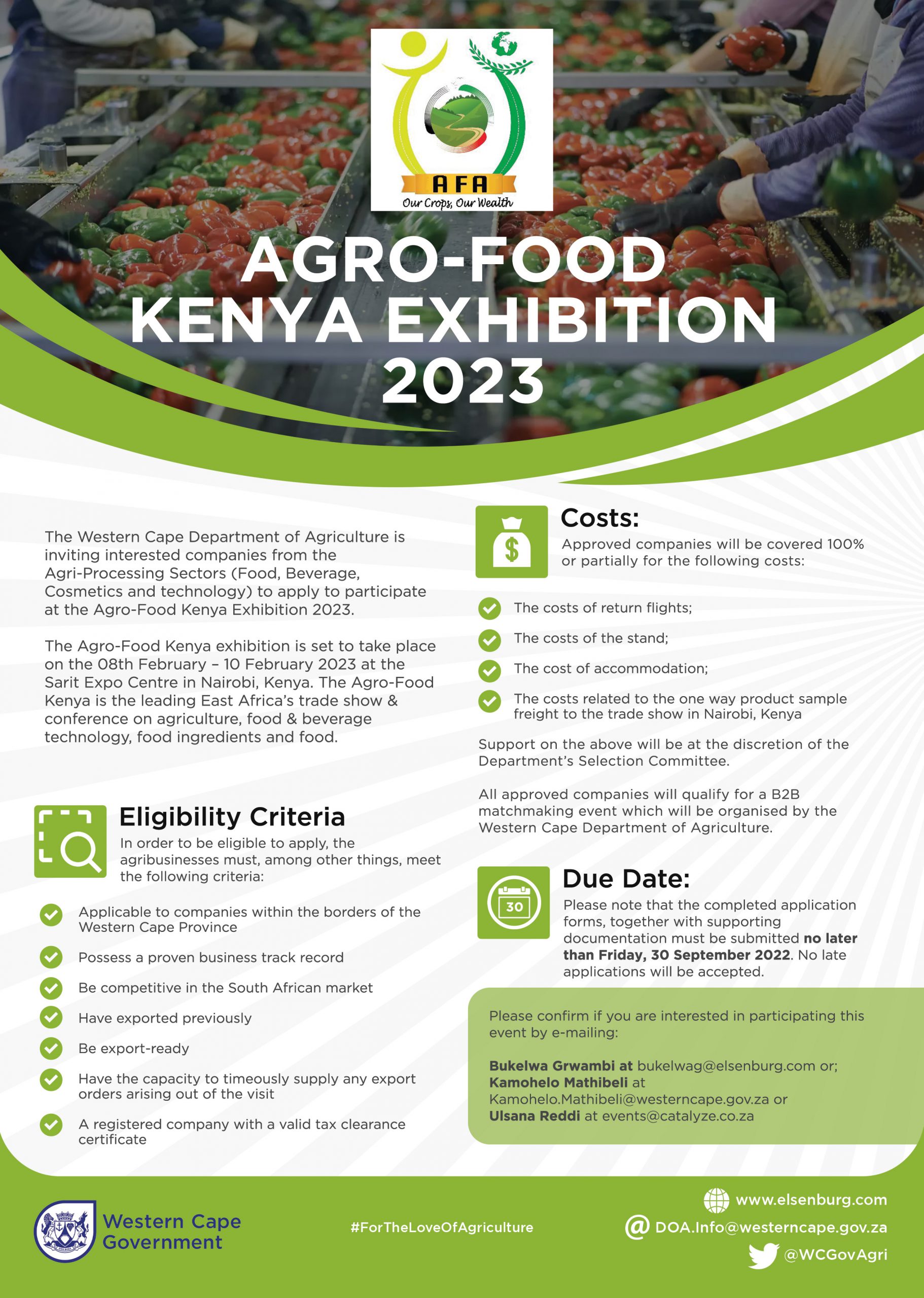 Invitation to participate in Agro-Food Kenya Expo - February 2023